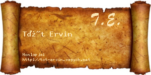 Tót Ervin névjegykártya