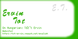 ervin tot business card